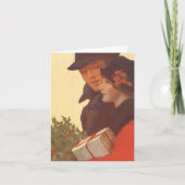 Vintage Kerstmis Dank u Bedankkaart (Voorkant)