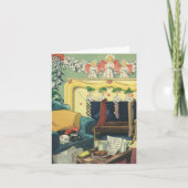 Vintage Kerstmis Dank u Bedankkaart (Voorkant)