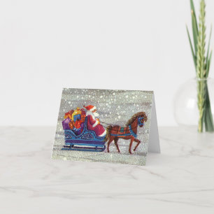 Vintage Kerstmis Dank u Bedankkaart