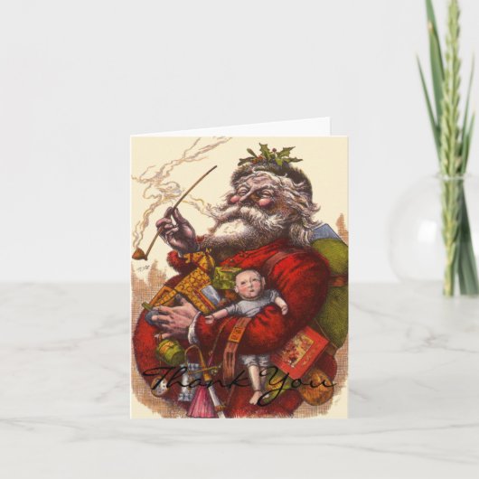 Vintage Kerstmis Dank u Bedankkaart (Voorkant)