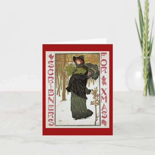 Vintage Kerstmis Dank u Bedankkaart (Voorkant)