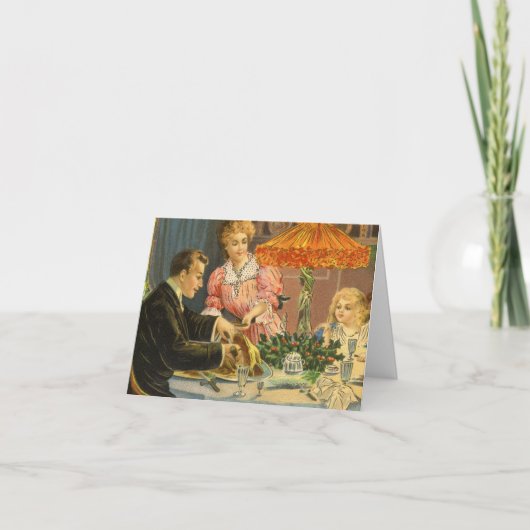 Vintage Kerstmis Dank u Bedankkaart (Voorkant)