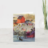 Vintage Kerstmis Dank u Bedankkaart (Voorkant)