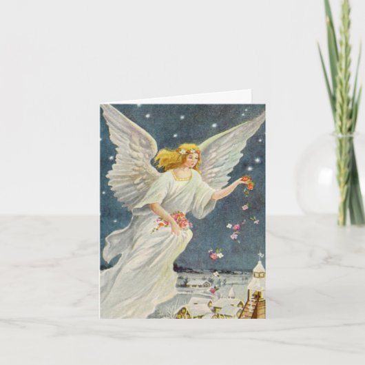 Vintage Kerstmis Dank u Bedankkaart (Voorkant)