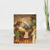 Vintage Kerstmis Dank u Bedankkaart (Voorkant)