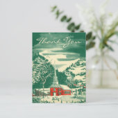Vintage Kerstmis Dank u Briefkaart (Staand voorkant)