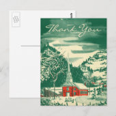 Vintage Kerstmis Dank u Briefkaart (Voorkant / Achterkant)