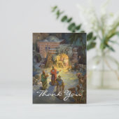 Vintage Kerstmis Dank u Briefkaart (Staand voorkant)