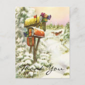 Vintage Kerstmis Dank u Briefkaart (Voorkant)