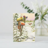Vintage Kerstmis Dank u Briefkaart (Staand voorkant)
