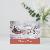 Vintage Kerstmis Dank u Briefkaart (Staand voorkant)