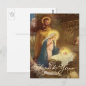 Vintage Kerstmis Dank u Briefkaart (Voorkant / Achterkant)