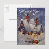 Vintage Kerstmis Dank u Briefkaart (Voorkant / Achterkant)