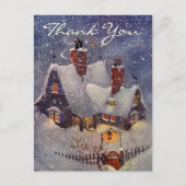 Vintage Kerstmis Dank u Briefkaart (Voorkant)