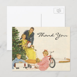 Vintage Kerstmis Dank u Briefkaart