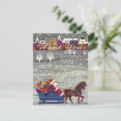 Vintage Kerstmis Dank u Briefkaart (Staand voorkant)