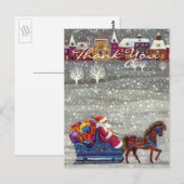 Vintage Kerstmis Dank u Briefkaart (Voorkant / Achterkant)