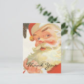 Vintage Kerstmis Dank u Briefkaart (Staand voorkant)