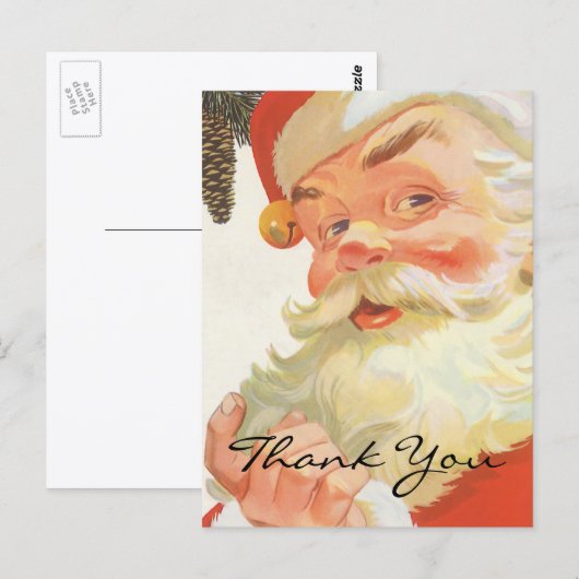 Vintage Kerstmis Dank u Briefkaart (Voorkant / Achterkant)