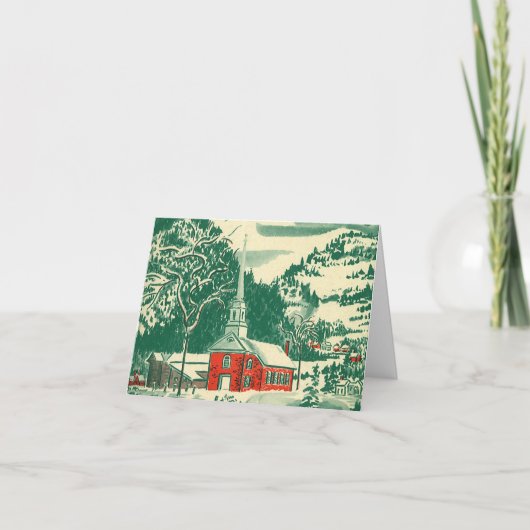 Vintage Kerstmis Dank u Feestdagen Kaart (Voorkant)