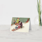 Vintage Kerstmis Dank u Feestdagen Kaart (Voorkant)