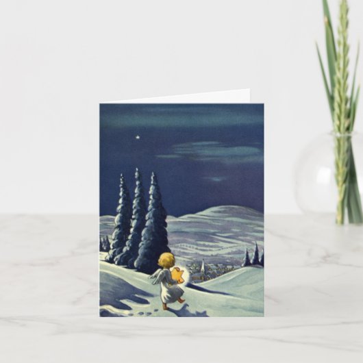 Vintage Kerstmis Dank u Feestdagen Kaart (Voorkant)