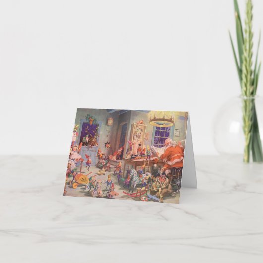 Vintage Kerstmis Dank u Feestdagen Kaart (Voorkant)