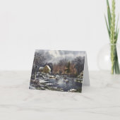 Vintage Kerstmis Dank u Feestdagen Kaart (Voorkant)