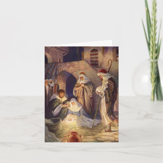 Vintage Kerstmis Dank u Feestdagen Kaart (Voorkant)