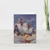 Vintage Kerstmis Dank u Feestdagen Kaart (Voorkant)