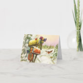 Vintage Kerstmis Dank u Feestdagen Kaart (Voorkant)