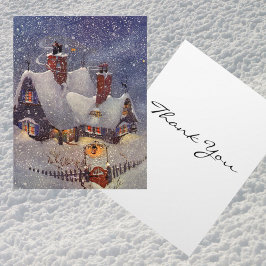 Vintage Kerstmis Dank u Feestdagen Kaart
