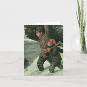 Vintage Kerstmis Dank u Feestdagen Kaart