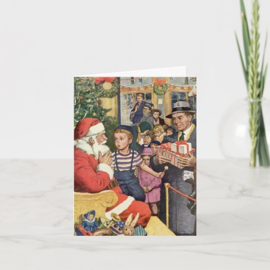 Vintage Kerstmis Dank u Feestdagen Kaart (Voorkant)