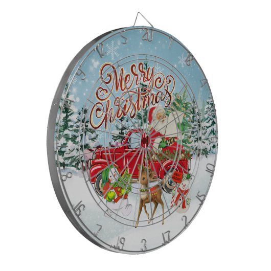 Vintage Kerstmis Dartbord (Voorkant Links)