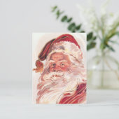 Vintage Kerstmis de Kerstman Feestdagenkaart (Staand voorkant)