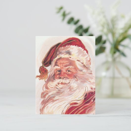 Vintage Kerstmis de Kerstman Feestdagenkaart (Staand voorkant)