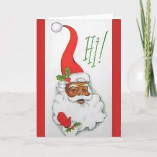 Vintage Kerstmis - de Kerstman zegt hallo! , Feestdagen Kaart