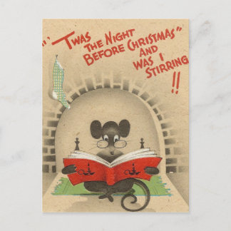Vintage Kerstmis, de nacht voor de muis Briefkaart