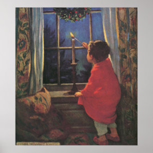 Vintage Kerstmis door Jessie Willcox Smith Poster