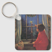 Vintage Kerstmis door Jessie Willcox Smith Sleutelhanger (Voorkant)