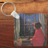 Vintage Kerstmis door Jessie Willcox Smith Sleutelhanger (Voorkant)