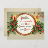 Vintage Kerstmis - Een heldere Kerstmis Feestdagenkaart (Voorkant / Achterkant)