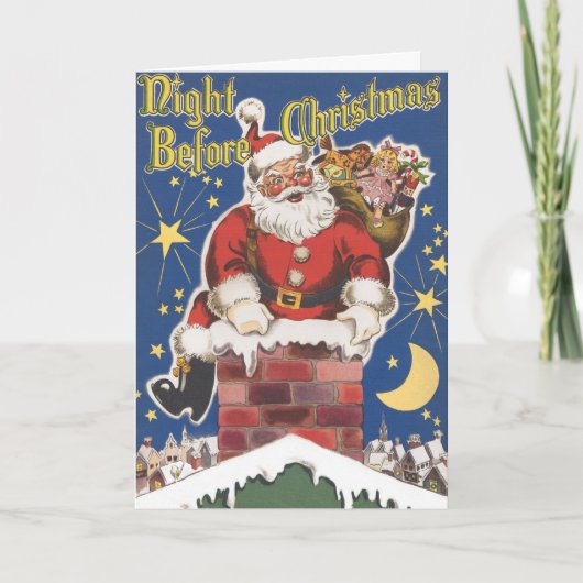 Vintage Kerstmis, eenvoudig aan te passen Kaarten (Voorkant)