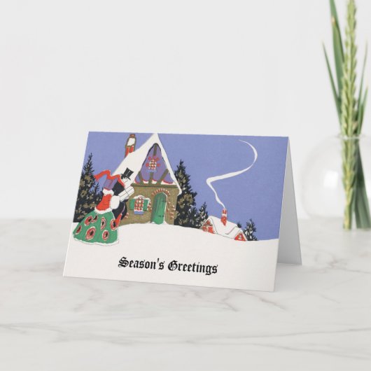 Vintage Kerstmis, eenvoudig aan te passen Kaarten (Voorkant)