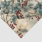 Vintage Kerstmis Elegante Rode Grijze Decoupage Tissuepapier (Detail)