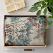 Vintage Kerstmis Elegante Rode Grijze Decoupage Tissuepapier (Geschenk)