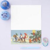 Vintage Kerstmis, Elves in het sneeuwbos Flyer (Enkel)