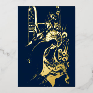 Vintage Kerstmis: Emma Schlangenhausen Folie Feestdagenkaart