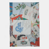 Vintage kerstmis en nieuwjaarskaarten theedoek (Verticaal)
